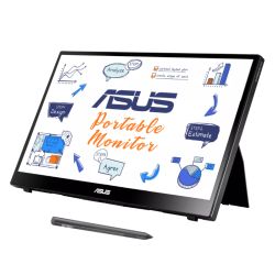 Asus 14 Portable IPS Touchscreen Monitor ZenScreen Ink MB14AHD, 1920 x 1080, USB-C USB-A adapter, micro-HDMI, Auto-rotate, Stylus Pen, Smart Case Stand