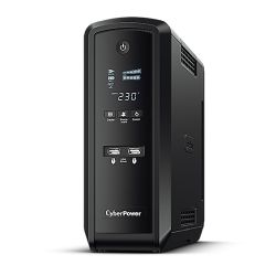 CyberPower PFC Sinewave 1300VA Line Interactive Tower UPS, 780W, LCD Display, 2x UK Plug, 4x IEC, AVR Energy Saving