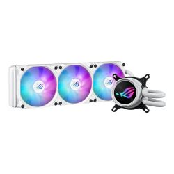 Asus ROG STRIX LC III 360 ARGB White Liquid CPU Cooler, 360mm, 7th Gen v2 Asetek Pump, ARGB Fans, Customisable LCD Display, Rotatable Water Block