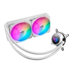 Asus ROG STRIX LC240 RGB 240mm Liquid CPU Cooler, Addressable RGB, 2 x PWM Fan, White Cooling
