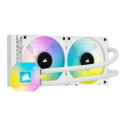 Corsair iCUE H100i ELITE CAPELLIX 240mm RGB Liquid CPU Cooler, 2 x 12cm ML120 RGB PWM Fans, White Cooling