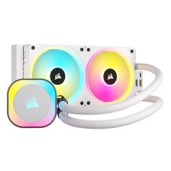 Corsair iCUE LINK H100i 240mm RGB Liquid CPU Cooler, QX120 RGB Magnetic Dome Fans, 20 LED Pump Head, iCUE LINK Hub Included, White