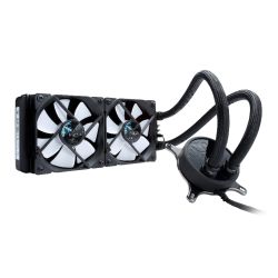 Fractal Design Celsius S24 240mm Liquid CPU Cooler, 2 x 12cm PWM Fans, Intelligent Temp-Control, Fan Hub, G 1/4inch Thread, Black & White Cooling