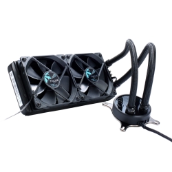 Fractal Design Celsius S24 240mm Liquid CPU Cooler, 2 x 12cm PWM Fans, Intelligent Temp-Control, Fan Hub, G 1/4inch Thread, Blackout Cooling