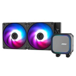 MSI MAG CORELIQUID A13 240mm Liquid CPU Cooler, 2x CycloBlade 7 ARGB PWM Fans, ARGB Cooling Block, Black
