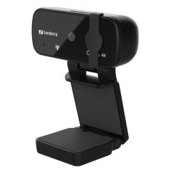 Sandberg USB Webcam Pro+ 4K with Omni-directional Mics, 8MP, Full HD 4K, Glass Lens, Autofocus & Light Correction, Lens Cover, 5 Year Warranty Webcams