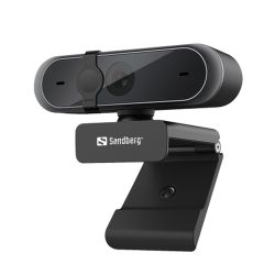 Sandberg USB FHD Webcam Pro, 5MP, Omni-directional Mics, HD Video Calling, Autofocus & Light Correction, 80� Viewing Angle, 5 Year Warranty