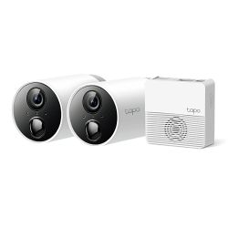 TP-LINK TAPO C400S2 Smart Wire-Free Security FHD Outdoor 2-Camera System, 180-Day Battery, AI Detection, Alarms, 2-Way Audio, Tapo H200 Hub