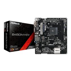 ASMBB450M-HDV - Asrock B450M-HDV R.40, AMD B450, AM4, Micro ATX, 2 DDR4, VGA, DVI, HDMI, M.2 Asrock B450M-HDV R.40, AMD B450, AM4, Micro ATX, 2 DDR4, VGA, DVI, HDMI, M.2