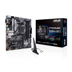 AUMBB550MA-PRIME-WIFI2 - Asus PRIME B550M-A WIFI II, AMD B550, AM4, Micro ATX, 4 DDR4, VGA, DVI, HDMI, Wi-Fi, PCIe4, 2x M.2 Asus PRIME B550M-A WIFI II, AMD B550, AM4, Micro ATX, 4 DDR4, VGA, DVI, HDMI, Wi-Fi, PCIe4, 2x M.2