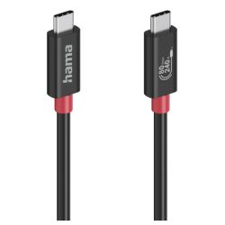 CABL-HAMUSBC4GEN3-1M - Hama USB4 V2 80Gbps Type-C Male to Male Cable, E-Marker, 5A, 240W, 1 Metre, Black Hama USB4 V2 80Gbps Type-C Male to Male Cable, E-Marker, 5A, 240W, 1 Metre, Black