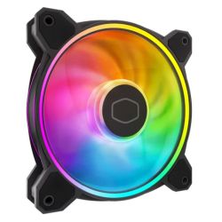 CF120-CMMF120HALO2 - Cooler Master MasterFan MF120 Halo2 ARGB PWM 120mm Case Fan, Dual Loop Lighting, 0-2050 RPM, Rifle Bearing, Black Cooler Master MasterFan MF120 Halo2 ARGB PWM 120mm Case Fan, Dual Loop Lighting, 0-2050 RPM, Rifle Bearing, Black