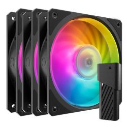 CF120-CMMOBIUS120PX3 - Cooler Master Mobius 120P ARGB PWM 120mm Case Fans 3-Pack, Ring Blade Design, 0-2400 RPM, Loop Dynamic Bearing, Black, ARGB Controller Included Cooler Master Mobius 120P ARGB PWM 120mm Case Fans 3-Pack, Ring Blade Design, 0-2400 RPM, Loop Dynamic Bearing, Black, ARGB Controller Included
