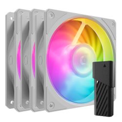 CF120-CMMOBIUS120PX3W - Cooler Master Mobius 120P ARGB PWM 120mm Case Fans 3-Pack, Ring Blade Design, 0-2400 RPM, Loop Dynamic Bearing, White, ARGB Controller Included Cooler Master Mobius 120P ARGB PWM 120mm Case Fans 3-Pack, Ring Blade Design, 0-2400 RPM, Loop Dynamic Bearing, White, ARGB Controller Included