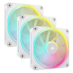 CF120-CORLX120RGBX3-WH - Corsair iCUE LINK LX120 120mm PWM RGB Case Fans 3-Pack, 18 RGB LEDs, Magnetic Dome Bearing, 2400 RPM, iCUE LINK Hub Included, White Corsair iCUE LINK LX120 120mm PWM RGB Case Fans 3-Pack, 18 RGB LEDs, Magnetic Dome Bearing, 2400 RPM, iCUE LINK Hub Included, White