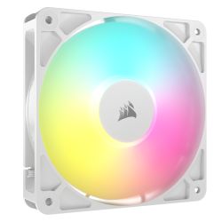 CF120-CORRS120ARGB-WH - Corsair RS120 ARGB PWM 120mm Case Fan, Magnetic Dome Bearing, Daisy-Chain 4-Pin, 2100 RPM, AirGuide Tech, White Corsair RS120 ARGB PWM 120mm Case Fan, Magnetic Dome Bearing, Daisy-Chain 4-Pin, 2100 RPM, AirGuide Tech, White