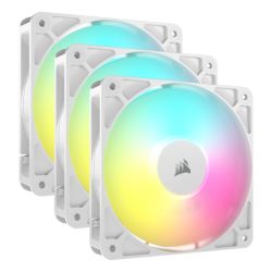 CF120-CORRS120ARGBX3-WH - Corsair RS120 ARGB PWM 120mm Case Fans 3 Pack, Magnetic Dome Bearing, Daisy-Chain 4-Pin, 2100 RPM, AirGuide Tech, White Corsair RS120 ARGB PWM 120mm Case Fans 3 Pack, Magnetic Dome Bearing, Daisy-Chain 4-Pin, 2100 RPM, AirGuide Tech, White