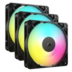 CF120-CORRS120ARGBX3 - Corsair RS120 ARGB PWM 120mm Case Fans 3 Pack, Magnetic Dome Bearing, Daisy-Chain 4-Pin, 2100 RPM, AirGuide Tech, Black Corsair RS120 ARGB PWM 120mm Case Fans 3 Pack, Magnetic Dome Bearing, Daisy-Chain 4-Pin, 2100 RPM, AirGuide Tech, Black