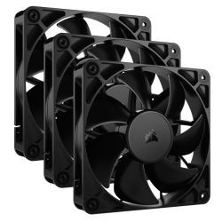 CF120-CORRS120X3 - Corsair RS120 PWM 120mm Case Fans 3 Pack, Magnetic Dome Bearing, Daisy-Chain 4-Pin, 2100 RPM, AirGuide Tech, Black Corsair RS120 PWM 120mm Case Fans 3 Pack, Magnetic Dome Bearing, Daisy-Chain 4-Pin, 2100 RPM, AirGuide Tech, Black
