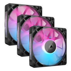 CF120-CORRX120RGBX3 - Corsair iCUE LINK RX120 RGB 120mm PWM Case Fans 3 Pack, 8 ARGB LEDs, Magnetic Dome Bearing, 2100 RPM, iCUE LINK Hub Included, Black Corsair iCUE LINK RX120 RGB 120mm PWM Case Fans 3 Pack, 8 ARGB LEDs, Magnetic Dome Bearing, 2100 RPM, iCUE LINK Hub Included, Black