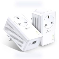 HOMEP-1TP1000-KITPASS-GB - TP-LINK TL-PA7017P KIT AV1000 GB Powerline Adapter Kit, 1-Port, AC Pass Through TP-LINK TL-PA7017P KIT AV1000 GB Powerline Adapter Kit, 1-Port, AC Pass Through