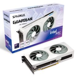 INARBSB570GW10GOC - Sparkle Intel Arc B570 GUARDIAN Luna OC, 10GB DDR6, HDMI, 3 DP, 2660MHz Clock, Blue Breathing Light, Overclocked, White Sparkle Intel Arc B570 GUARDIAN Luna OC, 10GB DDR6, HDMI, 3 DP, 2660MHz Clock, Blue Breathing Light, Overclocked, White