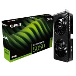 NVRTX50508PALDUAL - Palit RTX5050 DUAL, PCIe5, 8GB DDR6, HDMI, 3 DP, 2572MHz Clock, RGB Lighting Palit RTX5050 DUAL, PCIe5, 8GB DDR6, HDMI, 3 DP, 2572MHz Clock, RGB Lighting