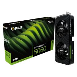 NVRTX50608PALDUAL - Palit RTX5060 DUAL, PCIe5, 8GB DDR7, HDMI, 3 DP, 2497MHz Clock, RGB Lighting Palit RTX5060 DUAL, PCIe5, 8GB DDR7, HDMI, 3 DP, 2497MHz Clock, RGB Lighting