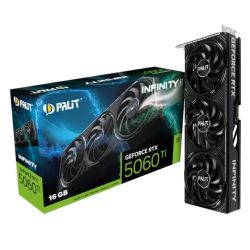 NVRTX5060TI16PALINF3 - Palit RTX5060 Ti Infinity 3, PCIe5, 16GB DDR7, HDMI, 3 DP, 2572MHz Clock, Compact SFF-Ready Palit RTX5060 Ti Infinity 3, PCIe5, 16GB DDR7, HDMI, 3 DP, 2572MHz Clock, Compact SFF-Ready