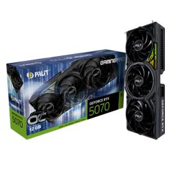 NVRTX507012PALGPOC - Palit RTX5070 GamingPro OC, PCIe5, 12GB DDR7, HDMI, 3 DP, 2572MHz Clock, RGB Lighting, Overclocked Palit RTX5070 GamingPro OC, PCIe5, 12GB DDR7, HDMI, 3 DP, 2572MHz Clock, RGB Lighting, Overclocked