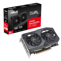 RADRX768ASDUALOCV2 - Asus DUAL RX7600 V2 OC, PCIe4, 8GB DDR6, HDMI, 3 DP, 2715MHz Clock, Overclocked Asus DUAL RX7600 V2 OC, PCIe4, 8GB DDR6, HDMI, 3 DP, 2715MHz Clock, Overclocked