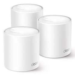 ROU-1500TPDECOX1500-3PK - TP-LINK DECO X1500 AX1500 Whole Home Mesh Wi-Fi 6 System, 3 Pack, Dual Band, OFDMA & MU-MIMO TP-LINK DECO X1500 AX1500 Whole Home Mesh Wi-Fi 6 System, 3 Pack, Dual Band, OFDMA & MU-MIMO