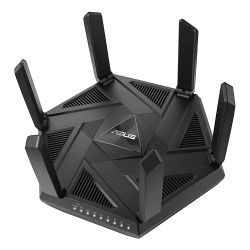 Asus RT-AXE7800 AXE7800 Wi-Fi 6E Tri-Band Router, 6GHz Band, 2.5G WANLAN, USB, AiMesh, One-Tap Safe Browsing, Enhanced Security