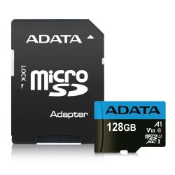 SDXC128MIC10-ADATA1ADP-A1 - ADATA 128GB Premier MicroSDXC Card with SD Adapter, UHS-I Class 10, A1 App Performance, 85MBs ADATA 128GB Premier MicroSDXC Card with SD Adapter, UHS-I Class 10, A1 App Performance, 85MBs