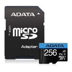 SDXC256MIC10-ADATA1ADP-A1 - ADATA 256GB Premier MicroSDXC Card with SD Adapter, UHS-I Class 10, A1 App Performance, 85MBs ADATA 256GB Premier MicroSDXC Card with SD Adapter, UHS-I Class 10, A1 App Performance, 85MBs